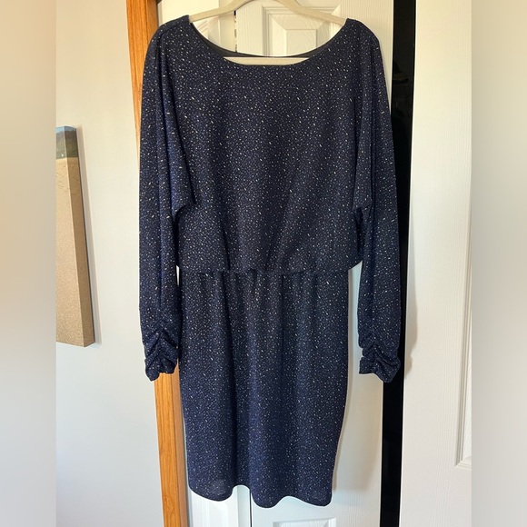 Eliza J Blue Sheath Dress with Bishop Sleeves - Picture 5 of 6